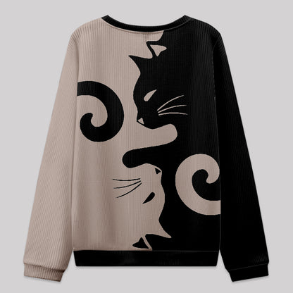 Cats Rule Knit Sweatshirt