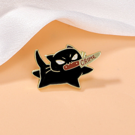 Crime Cat Funny Pins