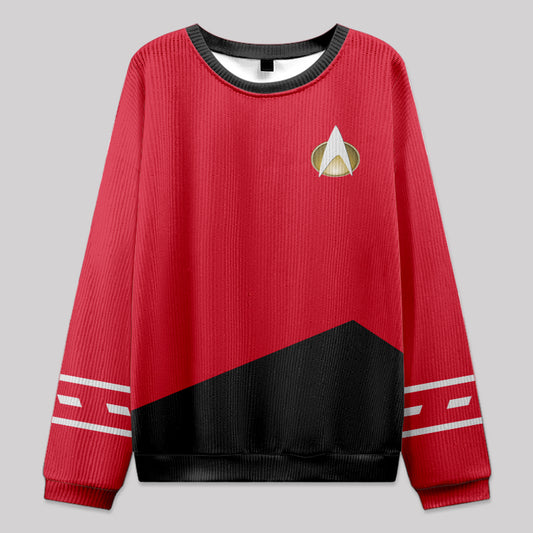 Spaceship Uniform Red Knit Sweatshirt