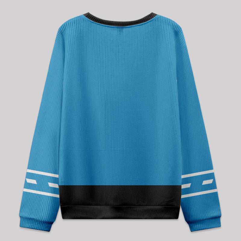 Spaceship Uniform Blue Knit Sweatshirt