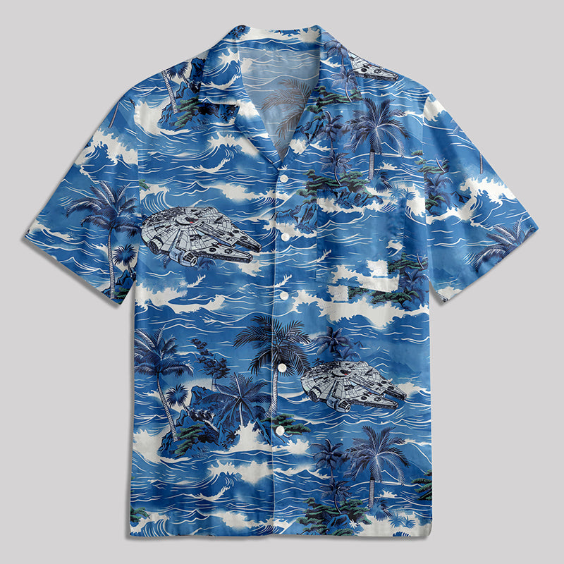 Hawaii Space Ship Button Up Pocket Shirt