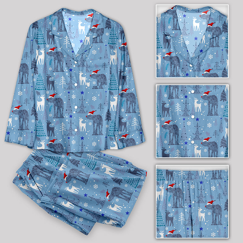 Christmas Santa Hat AT-AT Pajamas Set