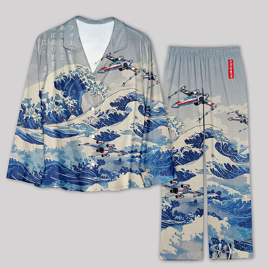 Ukiyoe wave fighter Pajamas Set