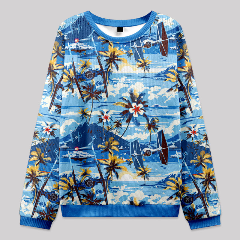 Hawaii Beach TIE Fighter Knit Sweatshirt