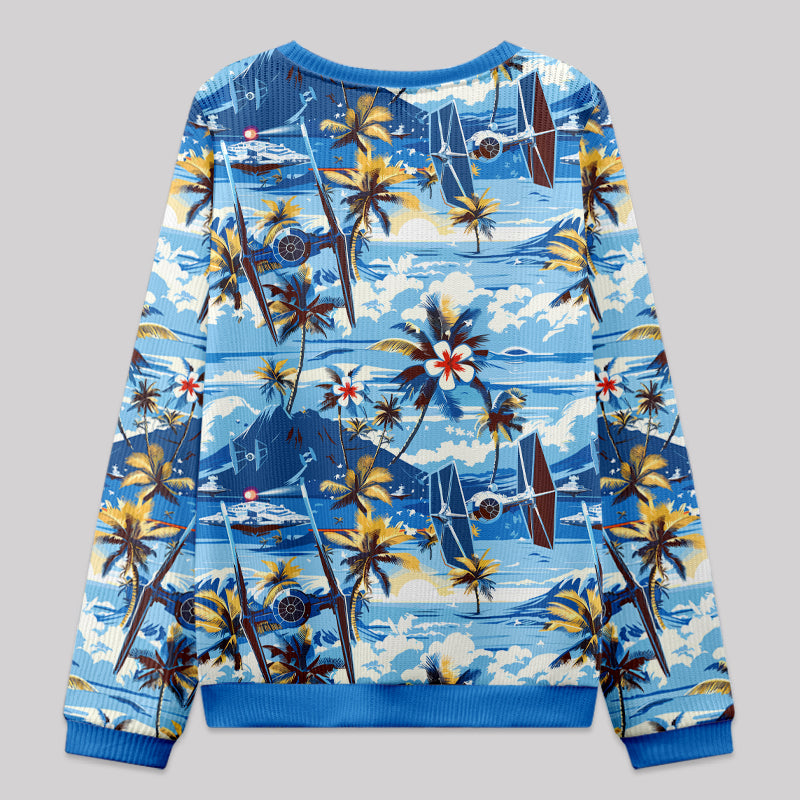 Hawaii Beach TIE Fighter Knit Sweatshirt