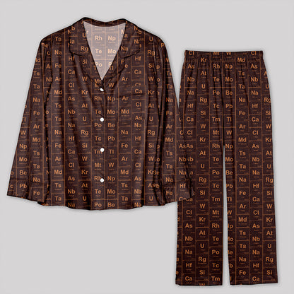 Chemical Elements Brown Pajamas Set