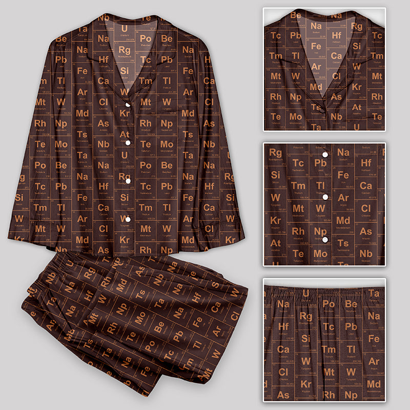 Chemical Elements Brown Pajamas Set