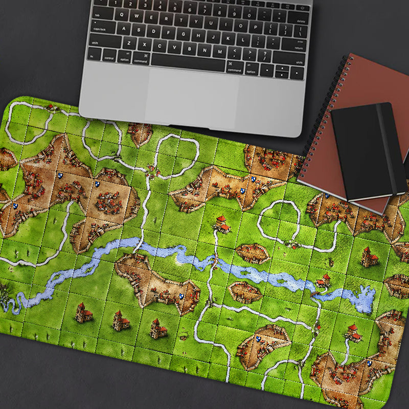 Towns Board Game Map Grass Green Geek Mouse Pad