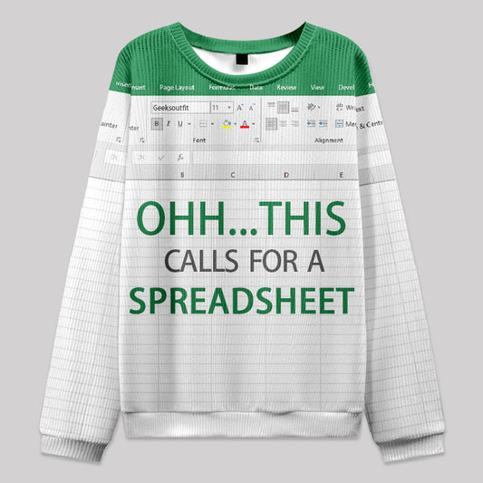 Ohh...This Calls for a Spreadsheet Knit Sweatshirt