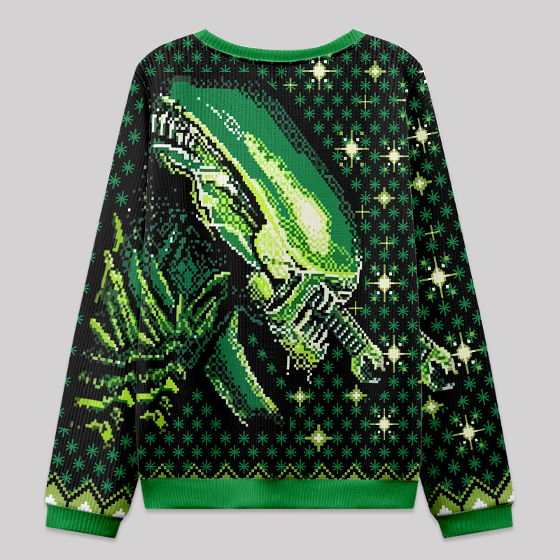 Alien Green Knit Sweatshirt