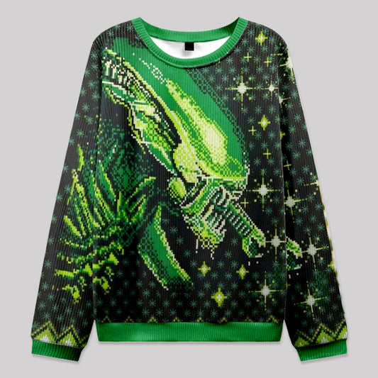 Alien Green Knit Sweatshirt