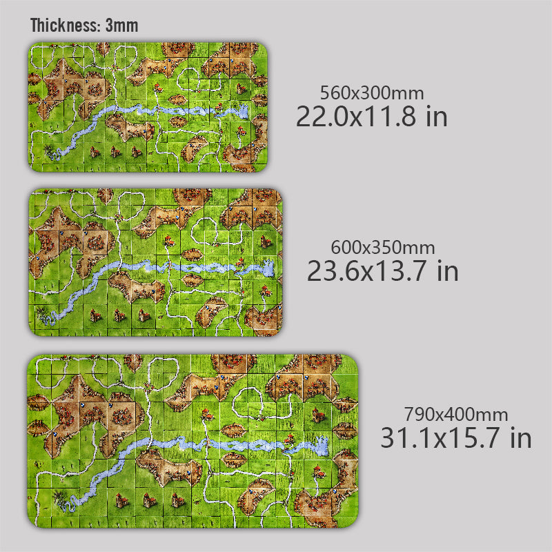 Towns Board Game Map Grass Green Geek Mouse Pad