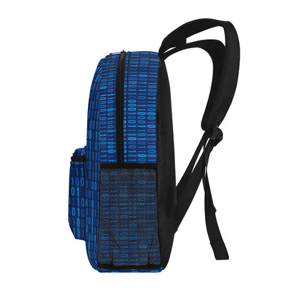 Binary Computer 1s and 0s Blue Geek Backpack