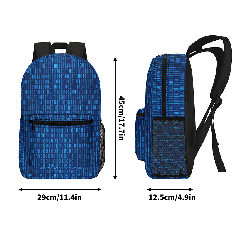 Binary Computer 1s and 0s Blue Geek Backpack