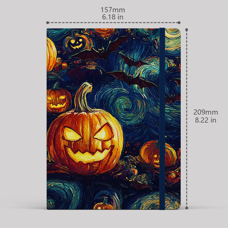 Halloween Pumpkin Lantern Van Gogh Style Notebook