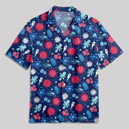 Bacteria Viruses Biology Button Up Pocket Shirt