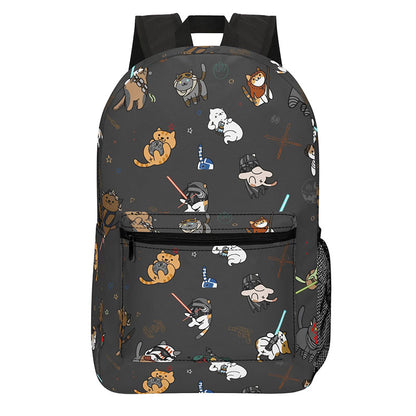 Tie The Fighter Cat Funny Geek Backpack