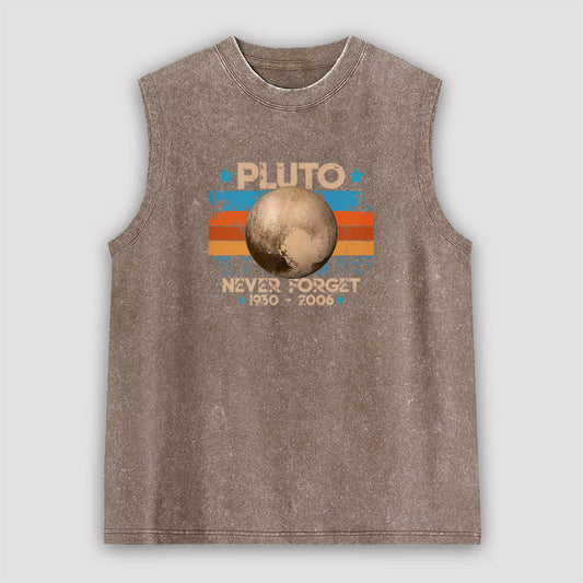 Pluto Never Forget Unisex Washed Tank