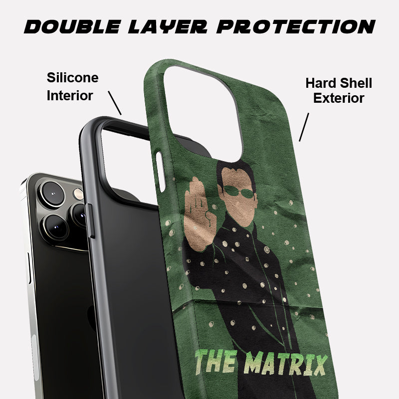 The Matrix Draw Newspaper Green Geek Phone Case