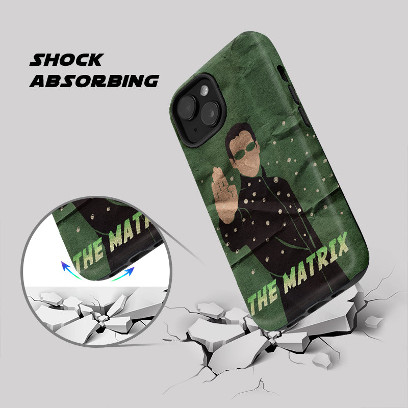 The Matrix Draw Newspaper Green Geek Phone Case