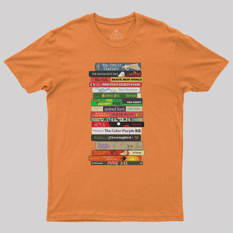 Classic Banned Books Stack Geek T-Shirt