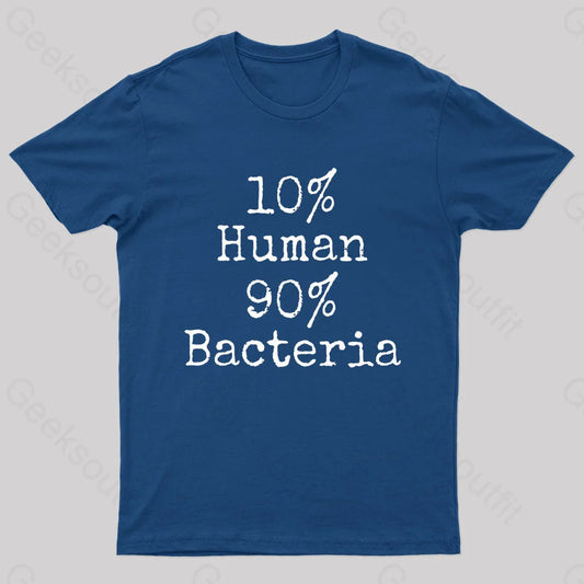 10% Human 90% Bacteria Nerd T-Shirt Navy / S