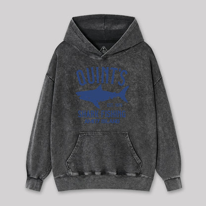 Quint's Shark Fishing Amity Island Washed Hoodie