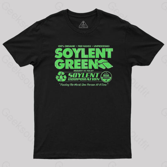 100% Organic Soylent Green Geek T-Shirt Black / S