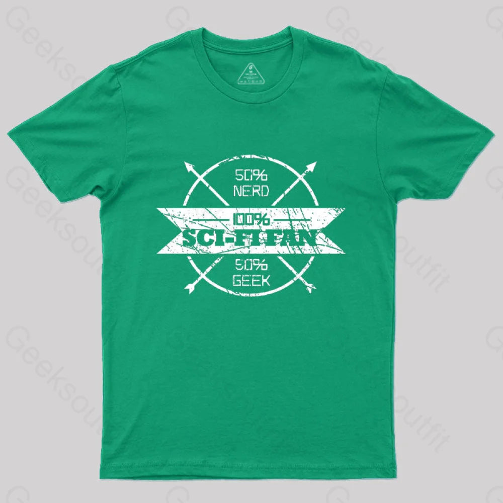 100% Scifi Fan T-Shirt Green / S