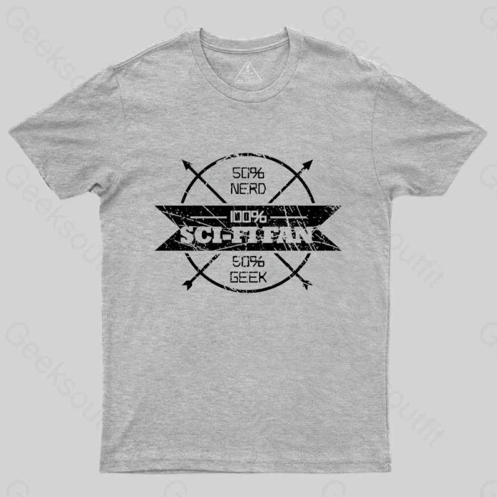 100% Scifi Fan T-Shirt Grey / S