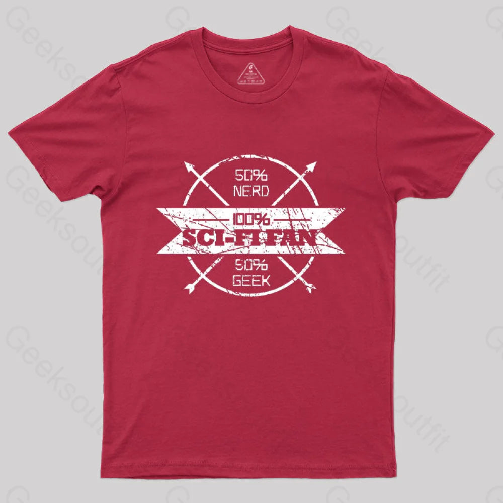 100% Scifi Fan T-Shirt Red / S