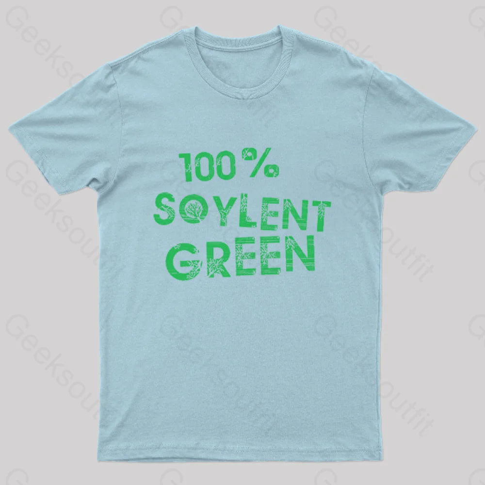 100% Soylent Green Geek T-Shirt Light Blue / S