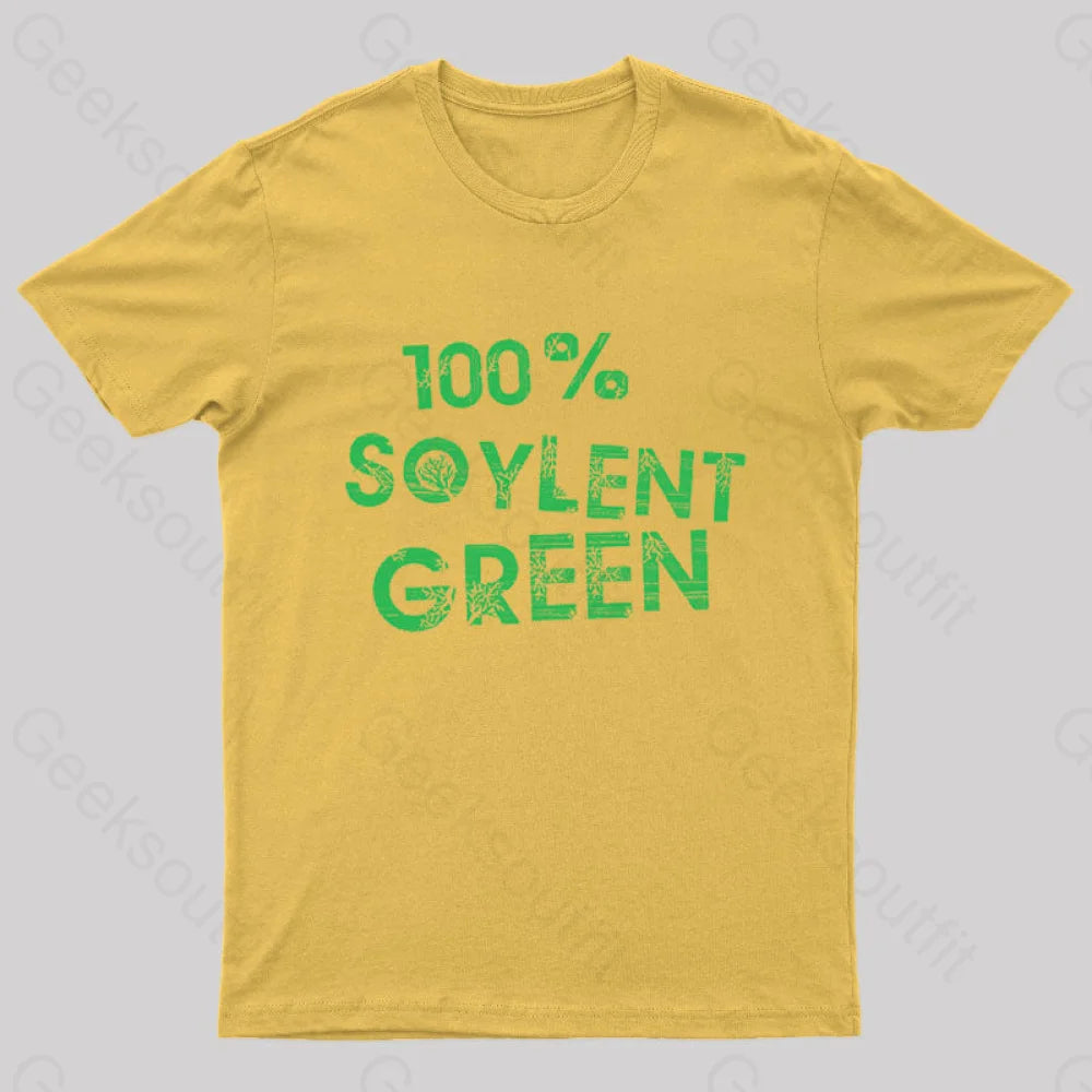 100% Soylent Green Geek T-Shirt Yellow / S