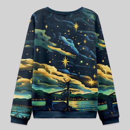 Cthulhu Starry Night Oil Painting Knit Sweatshirt