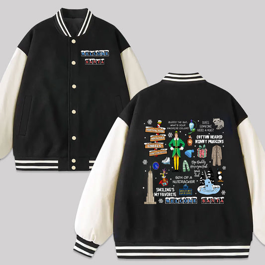 Welcome Santa Classic Movie Baseball Jacket