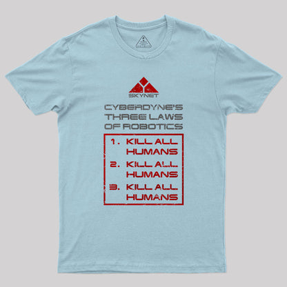 Cyberdyne‘s Three Laws Of Robotics T-Shirt