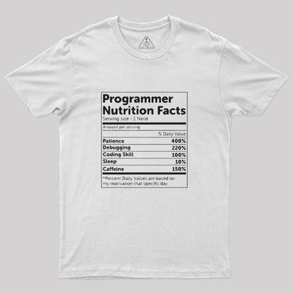 Programmer Nutrition Facts  T-Shirt