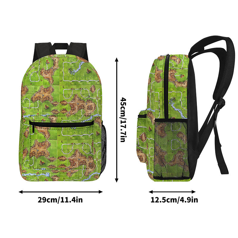 Towns Board Game Map Grass Green Geek Backpack