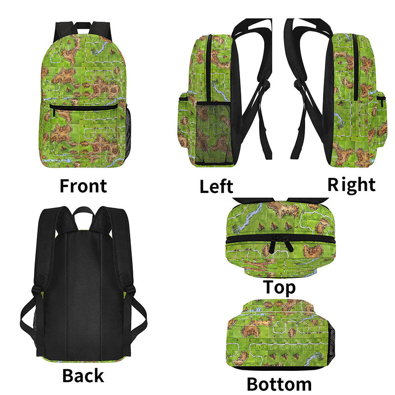 Towns Board Game Map Grass Green Geek Backpack