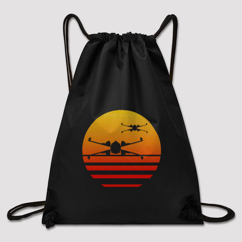 Sunset X-Wing Starfighter Drawstring Cinch Bag