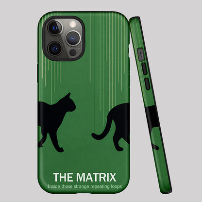 The Matrix Cat Green Geek Phone Case