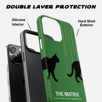 The Matrix Cat Green Geek Phone Case