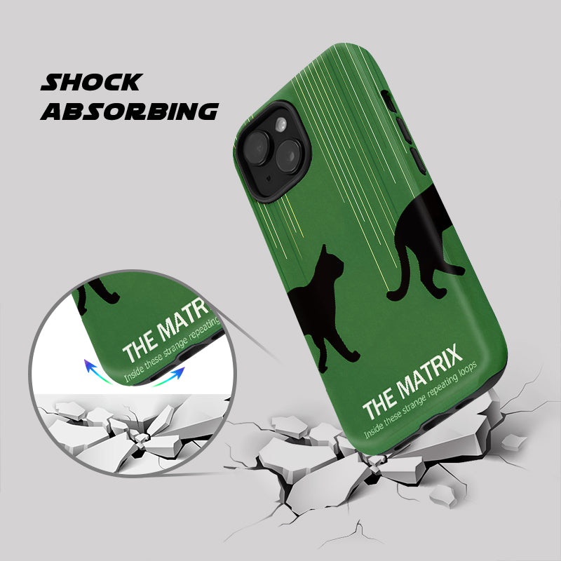 The Matrix Cat Green Geek Phone Case