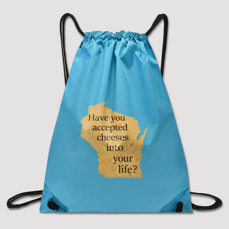 Wisconsin Cheese Pun Drawstring Cinch Bag