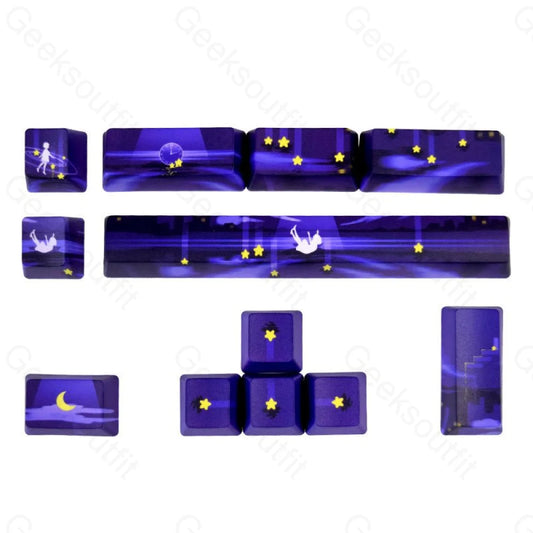 12mm Height PBT OEM MX Switch Falling Stars Keycaps Set [12 pcs] - Geeksoutfit