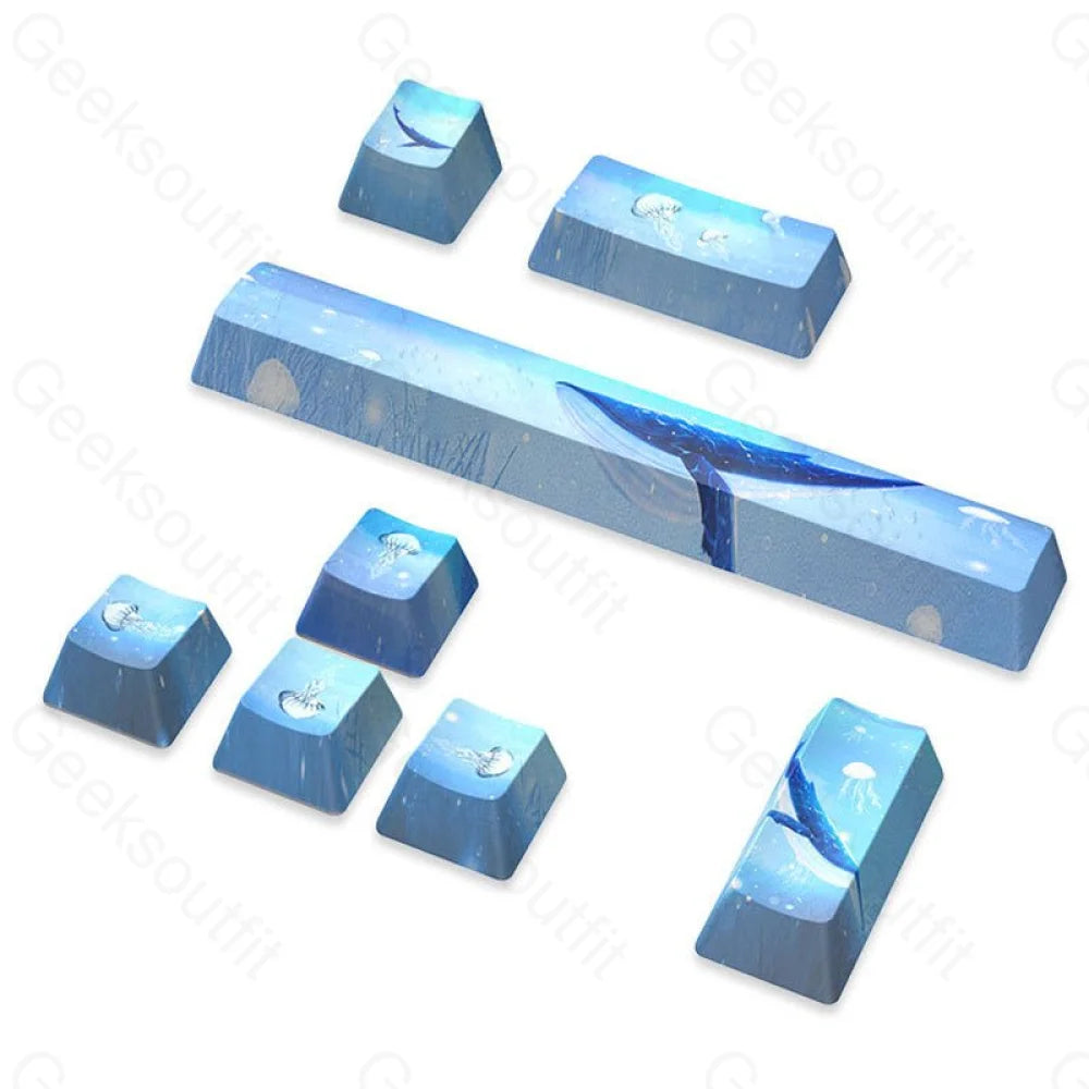 12mm Height PBT OEM MX Switch Whales Keycaps Set [12 pcs] - Geeksoutfit