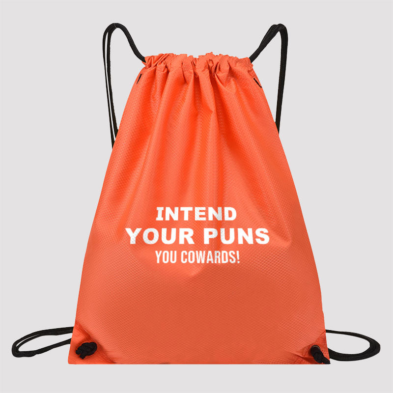 Intend Your Puns Drawstring Cinch Bag