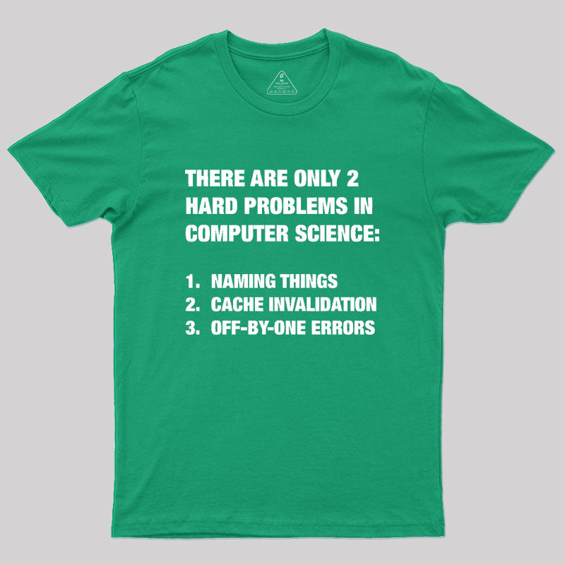 Only 2 hard problems in computer science Geek T-Shirt