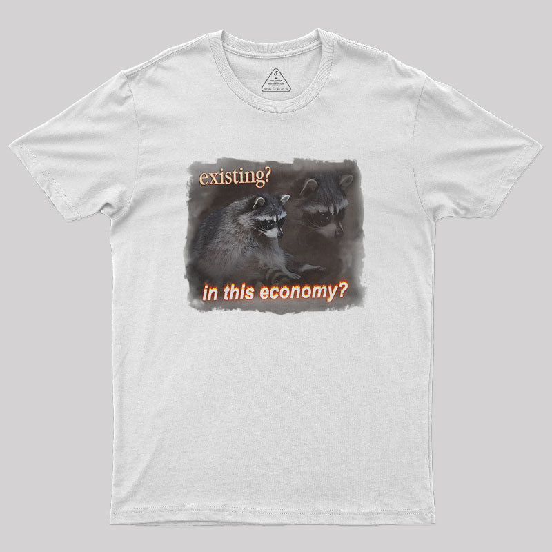 Economy Raccoon Meme Nerd T-Shirt