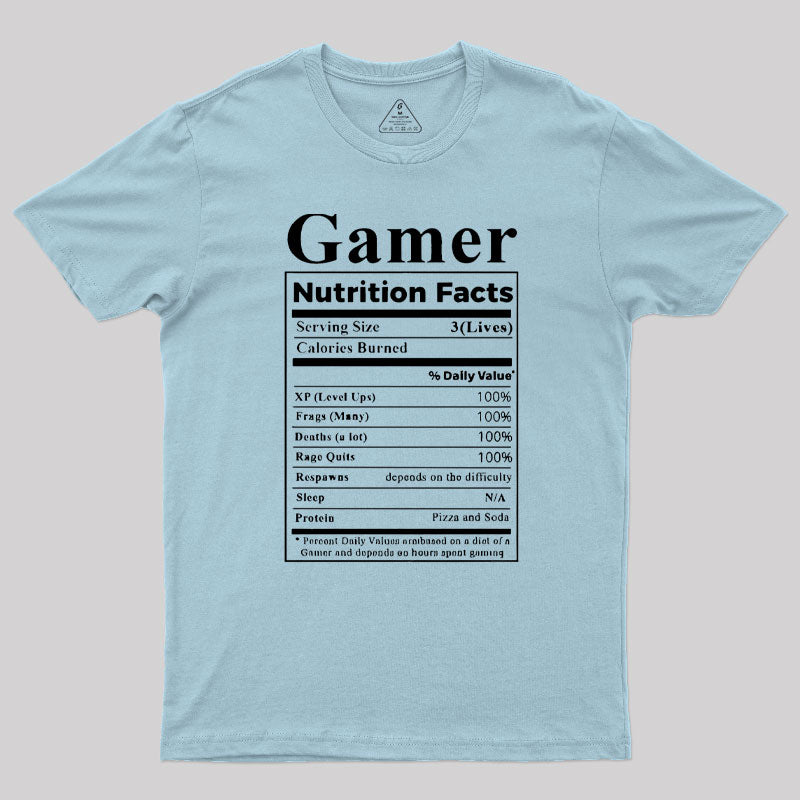 Gamer Nutrition Facts Geek T-Shirt